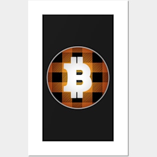 Plaid Bitcoin Logo Posters and Art